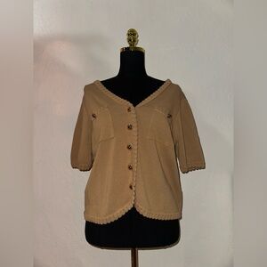 Nanette Lepore Tan Button Down Shirt